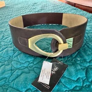 Style & Co. Dark Brown Waist Belt with Gold Accent